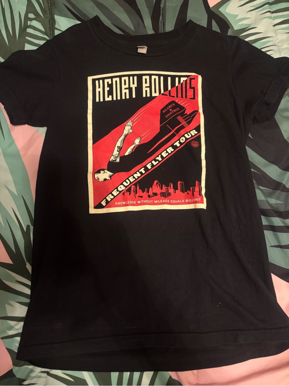 Henry Rollins Black 'Frequent Flyer Tour' Graphic Tee
